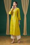 Buy_Rar Studio_Yellow Butterfly Motif Embroidered Tunic_at_Aza_Fashions