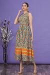 Buy_Surendri_Blue Floral Print Sleeveless Dress_Online_at_Aza_Fashions