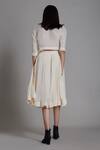 Shop_Mati_Off White Linen Flared Skirt_at_Aza_Fashions