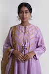 Buy_Brij_Purple Chanderi Silk Embroidered Kanchi Pintucked Kalidar Kurta Pant Set _Online_at_Aza_Fashions