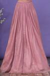 Shop_Supria Munjal_Pink Cold Shoulder Ruffle Choli Lehenga Set_Online_at_Aza_Fashions