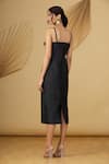 Shop_Rajat K Tangri_Black Tafetta Cutdana And Sequin, Beads Square Neck Strappy Midi Dress _at_Aza_Fashions