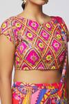 Buy_DiyaRajvvir_Pink Georgette, Modal Embroidery, Cut Work Printed Gharara Saree With Blouse _Online_at_Aza_Fashions
