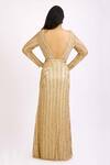 Shop_Ambrosia_Gold V Neck Sequin Embroidered Gown_at_Aza_Fashions