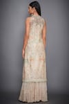 Shop_RI.Ritu Kumar_Beige Silk Halter Kurta Palazzo Set _at_Aza_Fashions
