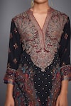 Shop_RI.Ritu Kumar_Black Silk V Neck Printed Kurta And Palazzo Set _Online_at_Aza_Fashions