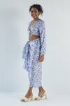 Shop_Reistor_Purple Bemberg Satin Printed Floral Sarong For Women_Online_at_Aza_Fashions