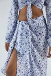 Reistor_Purple Bemberg Satin Printed Floral Sarong For Women_at_Aza_Fashions