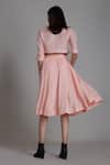 Shop_Mati_Pink Pure Linen Flared Skirt _at_Aza_Fashions