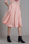 Buy_Mati_Pink Pure Linen Flared Skirt _Online_at_Aza_Fashions