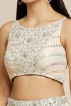 Shop_Izzumi Mehta_Ivory Net Embroidered Floral Round Hand Lehenga Choli Set _Online_at_Aza_Fashions