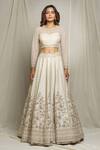 Buy_Anushree Reddy_Ivory Organza Embroidered Lehenga Set_Online_at_Aza_Fashions