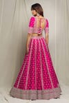 Shop_Anushree Reddy_Pink Raw Silk Embroidery Zardozi Square Neck Lehenga Set For Women_at_Aza_Fashions