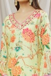 Shop_Gopi Vaid_Yellow Tunic - Viscose And Palazzo - Cotton Print & Embroidery Aashna & Set _Online_at_Aza_Fashions