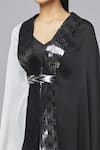 Buy_Amit Aggarwal_Black Chiffon Colorblock Cape With Inner_Online_at_Aza_Fashions