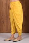 Aryavir Malhotra_Yellow Cotton Silk Plain Draped Dhoti Pant _Online_at_Aza_Fashions