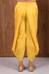 Buy_Aryavir Malhotra_Yellow Cotton Silk Plain Draped Dhoti Pant _Online_at_Aza_Fashions