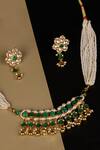 Buy_Namasya_Gold Plated Pearls, Beads Kundan Pendant Choker Set _Online_at_Aza_Fashions