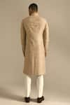Shop_Dhruv Vaish_Beige Silk Embroidered Sherwani Set _at_Aza_Fashions