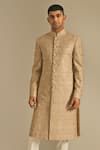 Buy Dhruv Vaish Beige Silk Embroidered Sherwani Set Online at Aza Fashions Buy_Dhruv Vaish_Beige Silk Embroidered Sherwani Set _Online_at_Aza_Fashions