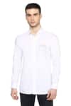 Buy_Noonoo_White Giza Cotton Shirt _at_Aza_Fashions