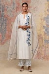 Buy_Devnaagri_White Chanderi Round Kurta Set _at_Aza_Fashions