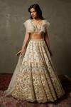 Buy_RI.Ritu Kumar_White Blouse Organza And Polyester Net, Lehenga Embroidered & Set _Online_at_Aza_Fashions