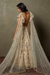 RI.Ritu Kumar_White Blouse Organza And Polyester Net, Lehenga Embroidered & Set _Online_at_Aza_Fashions