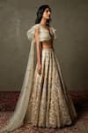 Shop_RI.Ritu Kumar_White Blouse Organza And Polyester Net, Lehenga Embroidered & Set _Online_at_Aza_Fashions