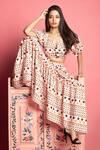 Buy_Urban Pataka_Peach Cotton Crop Top And Skirt Set_Online_at_Aza_Fashions