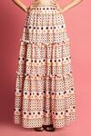 Urban Pataka_Peach Cotton Crop Top And Skirt Set_at_Aza_Fashions