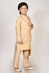 Arihant Rai Sinha_Beige Handloom Silk Bundi And Kurta Set For Boys_Online_at_Aza_Fashions