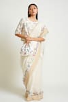 Buy_Payal Pratap_Beige Chanderi Embroidered Saree _at_Aza_Fashions