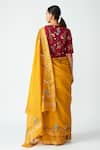 Shop_Payal Pratap_Yellow Chanderi Embroidered Floral Motifs Begonia Saree  _at_Aza_Fashions