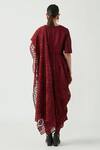 Shop_Payal Pratap_Maroon Cotton Silk Racheal Drape Saree_at_Aza_Fashions