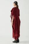 Payal Pratap_Maroon Cotton Silk Racheal Drape Saree_Online_at_Aza_Fashions