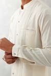 Shop_Devnaagri_Ivory Cotton, Silk Embroidery Thread Kurta With Pant _Online_at_Aza_Fashions