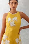 Buy_Devnaagri_Yellow Organza And Tabby Embroidery Floral Kurta Sharara Set For Women_Online_at_Aza_Fashions