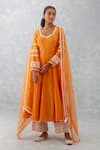 Buy Devnaagri Orange Organza, Satin, , Chanderi Embroidery Anarkali Palazzo Set at Aza Fashions Buy_Devnaagri_Orange Organza, Satin, , Chanderi Embroidery Anarkali Palazzo Set _at_Aza_Fashions