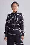 Buy_KoAi_Black Silk Shibori Top _at_Aza_Fashions