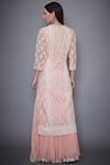 Shop_RI.Ritu Kumar_Pink Silk Organza Round Neck Embroidered Kurta Lehenga Set _at_Aza_Fashions