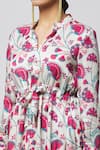 Shop_Diyarajvvir_Off White Modal Tassels Mandarin Collar Printed Peplum Kurta And Flared Pant Set _Online_at_Aza_Fashions