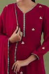 Shop_Abbaran_Pink Velvet Gota Embroidered Shawl _at_Aza_Fashions