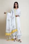 Buy Abbaran White Cotton Cambric, Mulmul Foil Print, Mughal Round Kurta Set at Aza Fashions Buy_Abbaran_White Cotton Cambric, Mulmul Foil Print, Mughal Round Kurta Set _at_Aza_Fashions