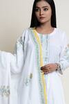 Shop Abbaran White Cotton Cambric, Mulmul Foil Print, Mughal Round Kurta Set Online at Aza Fashions Shop_Abbaran_White Cotton Cambric, Mulmul Foil Print, Mughal Round Kurta Set _Online_at_Aza_Fashions