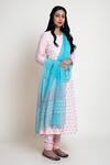 Abbaran_Pink Cotton Cambric Printed Block Round Anarkali Set _Online_at_Aza_Fashions