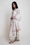 Buy_Abbaran_White Cotton Cambric Printed Block Round Chanderi Kurta Palazzo Set _Online_at_Aza_Fashions