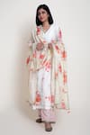 Buy_Abbaran_White Cotton Silk Printed Digital Round Floral Kurta Palazzo Set _at_Aza_Fashions