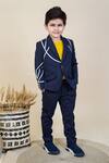 Buy_LITTLE BOYS CLOSET_Blue Poly Wool Stripped Blazer And Pant _at_Aza_Fashions