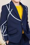 Buy_LITTLE BOYS CLOSET_Blue Poly Wool Stripped Blazer And Pant _Online_at_Aza_Fashions